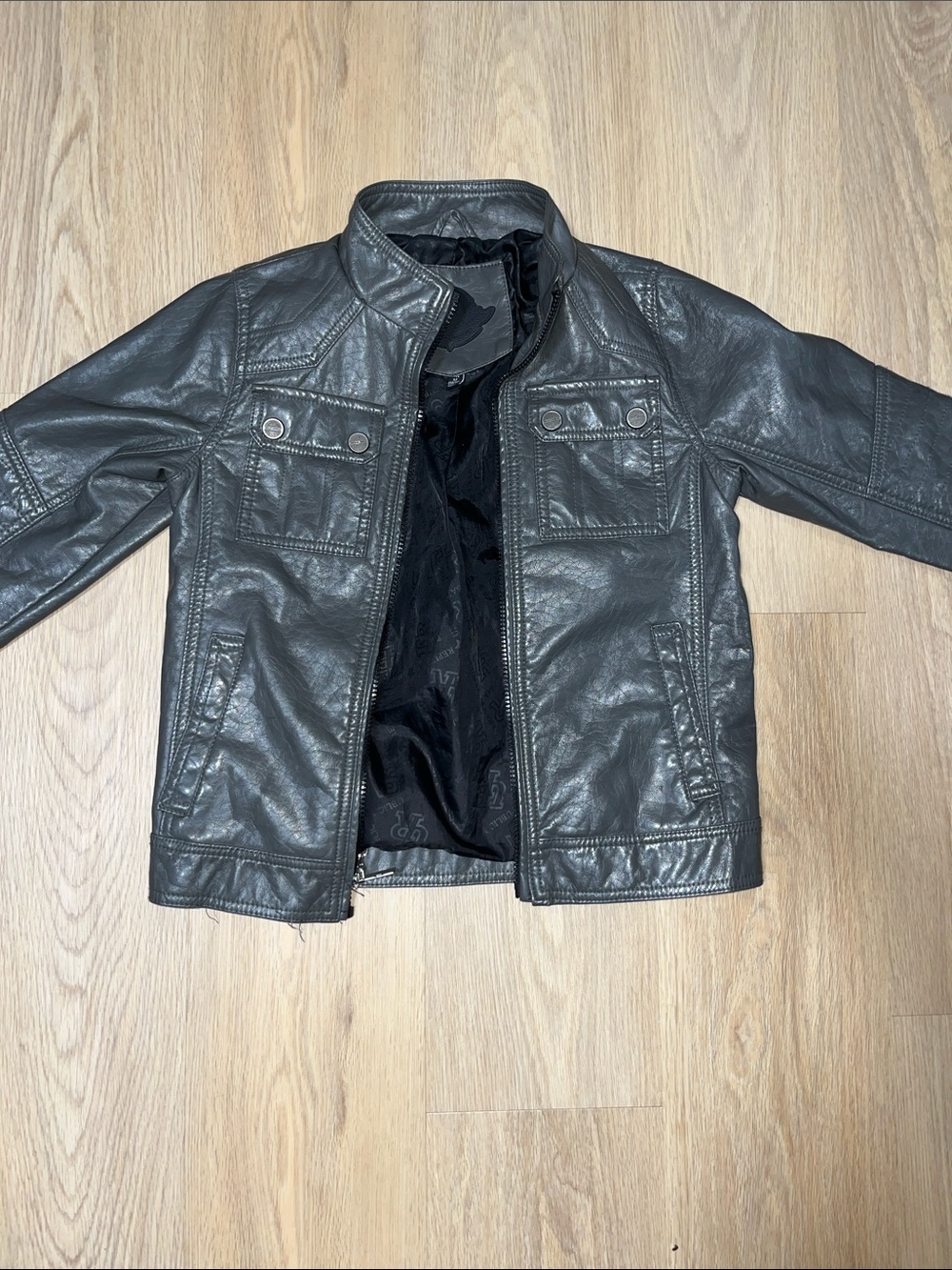 Urban Republic Men's Black Faux Leather Bomber Jacket